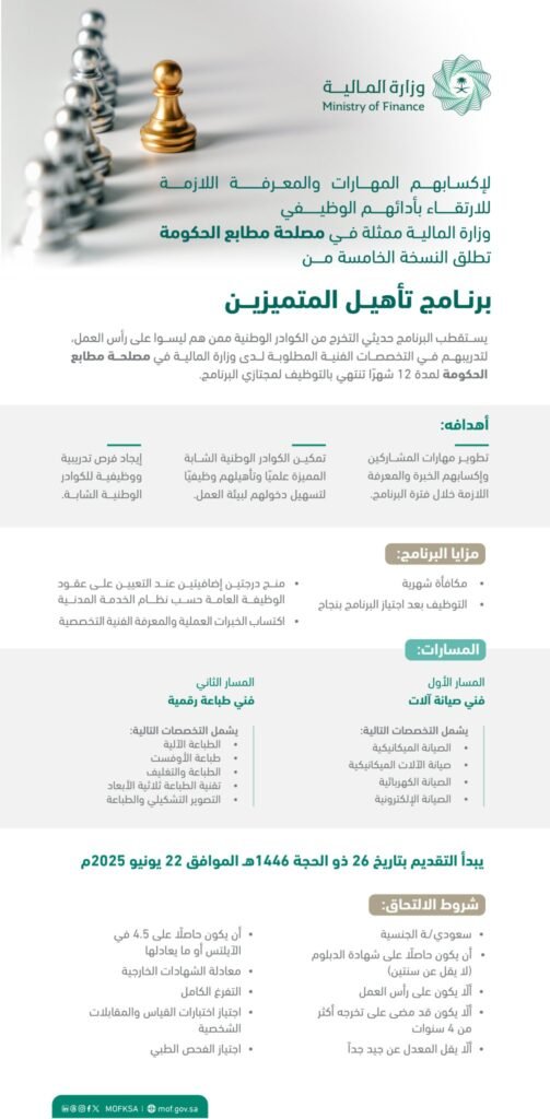 وزارة المالية تدريب منتهي بالتوظيف