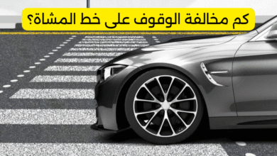 كم مخالفة الوقوف على خط المشاة؟