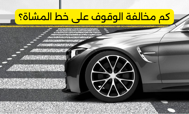 كم مخالفة الوقوف على خط المشاة؟