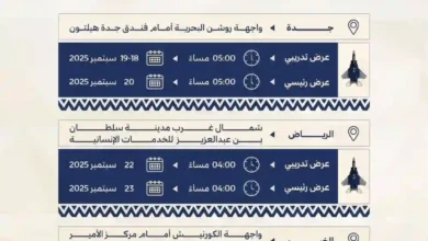 مواعيد وأماكن العروض الجوية لسلاح الجو الملكي السعودي بمناسبة اليوم الوطني الـ95 في المملكة