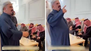 فيديو صادم: والد دخيل القحطاني يتجاهل أبو حصة في عزاء ولده