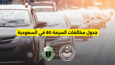 جدول مخالفات السرعة 80 في السعودية