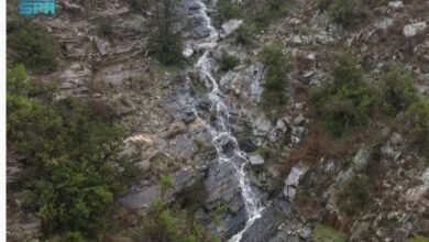 عسير تشهد تساقطًا خرافيًا للبرد وجريان السيول وتحول قمم المرتفعات إلى اللون الأبيض