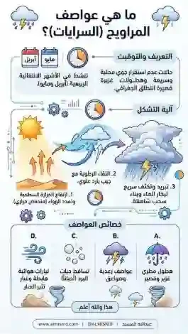 المسند: المراويح تشير إلى دخول الربيع مع هطولات مطرية غزيرة وموجات غبار تستمر لعدة أسابيع