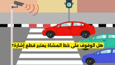 هل الوقوف على خط المشاة يعتبر قطع إشارة