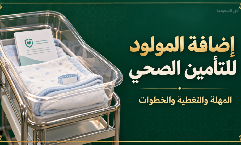 إضافة المولود للتأمين الصحي: سرير مواليد فارغ مع وثيقة تأمين