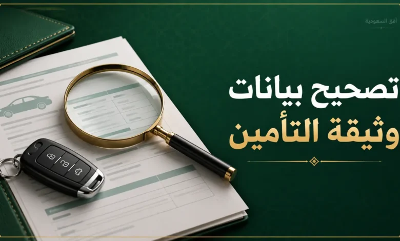 تصحيح بيانات وثيقة تأمين المركبات في السعودية