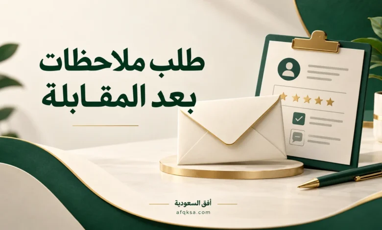 طلب ملاحظات بعد المقابلة مع ظرف ونموذج تقييم