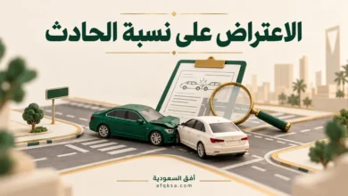 الاعتراض على نسبة الحادث مع مركبتين وتقرير للمراجعة