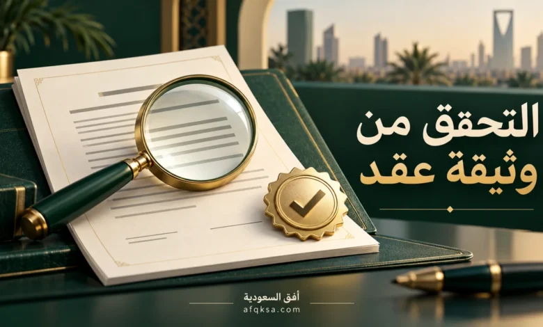 التحقق من وثيقة عقد عبر ناجز