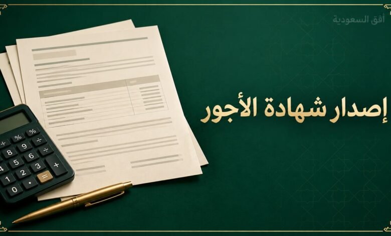 إصدار شهادة الأجور من التأمينات
