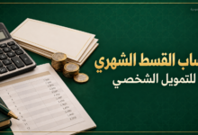 حساب القسط الشهري للتمويل الشخصي باستخدام آلة حاسبة وجدول سداد