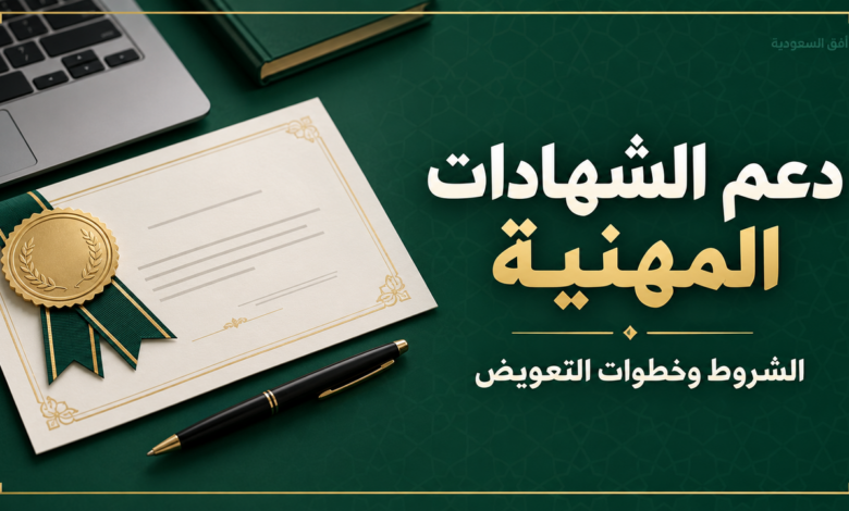 دعم الشهادات المهنية الاحترافية وشروط وخطوات التعويض من هدف