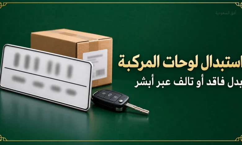 استبدال لوحات المركبة المفقودة أو التالفة عبر أبشر