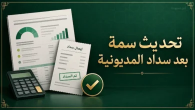 تحديث سمة بعد سداد المديونية مع تقرير ائتماني وإيصال سداد