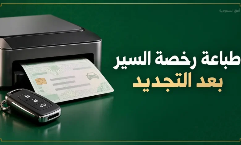 طباعة رخصة السير بعد التجديد عبر أبشر